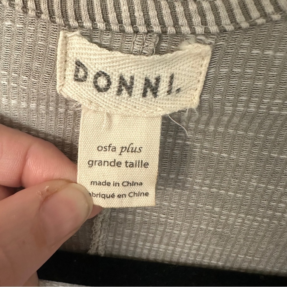 Donni Women’s Gray 3/4 Sleeve Ribbed Open Front Cardigan Size OSFA Plus GUC - Picture 3 of 8